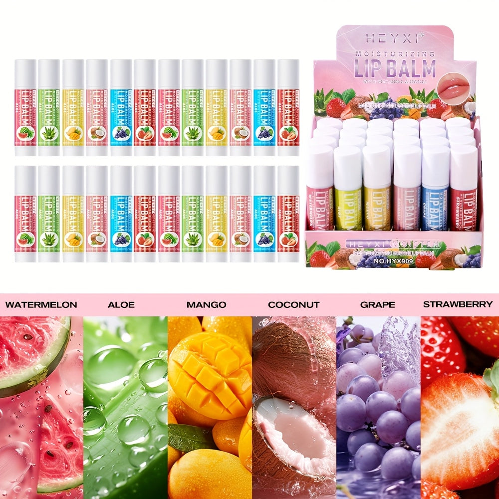 24pcs Set Fruit-Flavored Lip Balm Set - Hydrating & Moisturizing, Tinted Lip Care for All Skin Types, Berry Shades Women Personal Care Supplies