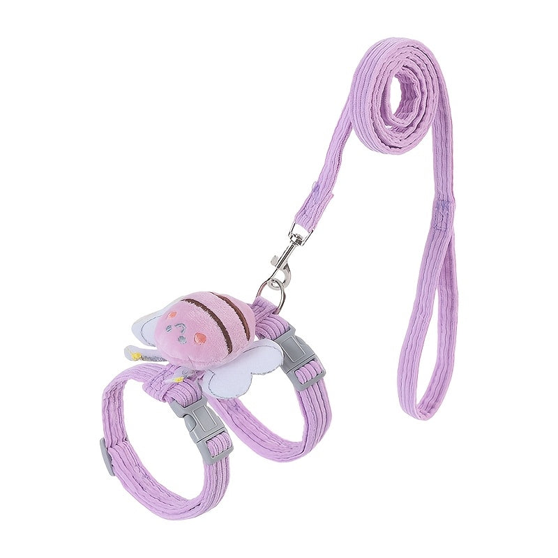 Escape-Proof Cat Harness Vest Cat Leash Chest Strap Set Anti-break Out Special Leash Adjustable Chest Back Cat Leash