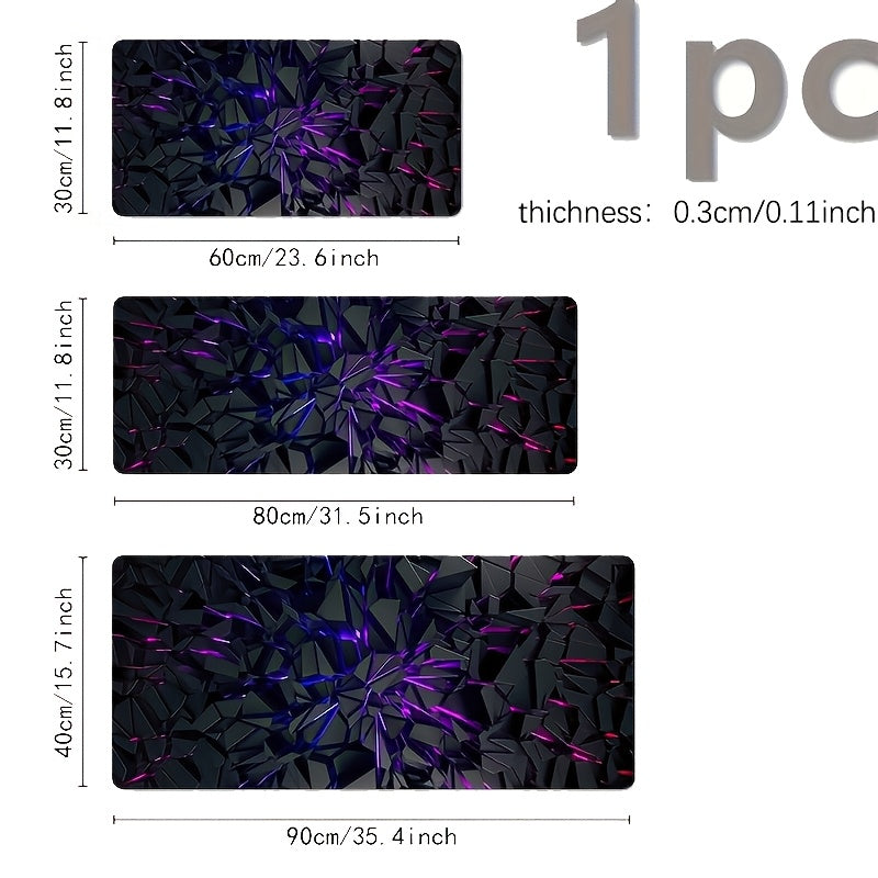 Oversized (150x80cm) Small (70x30cm) Modern Black Mouse Pad Featuring Bright Neon Designs - Premium Quality with a Rubber Backing - Sturdy Desk Mat Suitable for Gaming And Office Aesthetics - Perfect Present for Christmas And