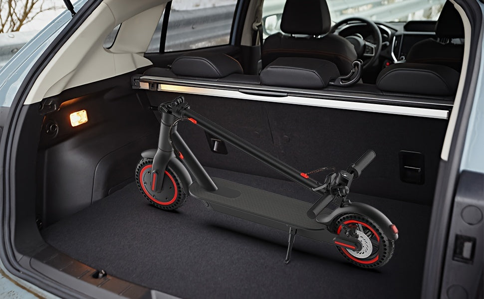 8, 5-inch Adult Folding Electric Scooter With LED Display Screen, Motor Power Range Of 350W, A-grade 10, 4Ah Lithium Battery, 3 Speed Modes, 15-30 Mile Range And 120kg Load, With Car Lock