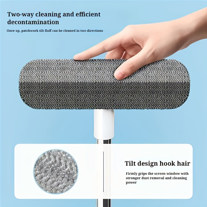 Magic Window Cleaning Brush, Retractable Handle Screen Cleaner, Reusable Pet Hair Remover, Household Cleaning Tool, Cleaning Supplies, Cleaning Accessories,  Home Maintenance, Window Cleaning, Compact Design, Ergonomic Handle