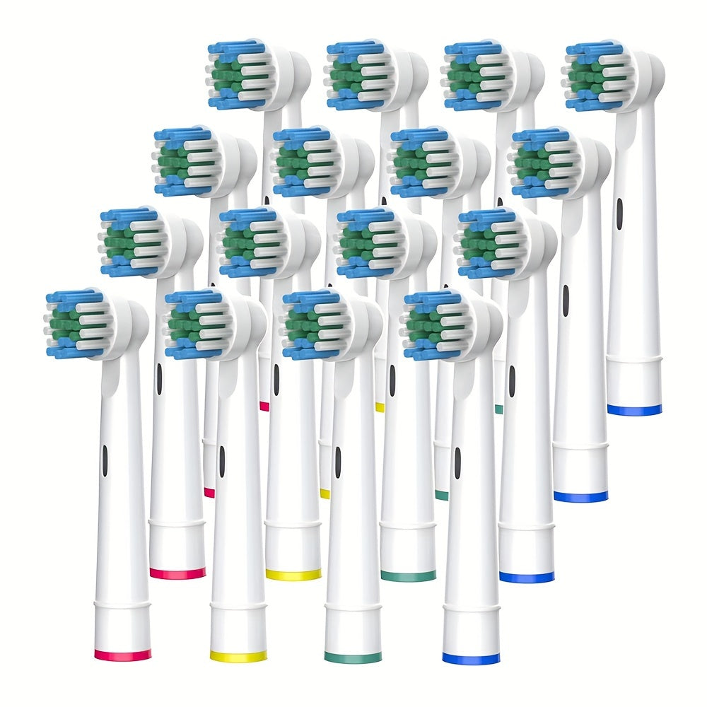 NEW 16 PCS Set Replacement Toothbrush Heads Compatible with Oral-B Pro 500/1000/1500/3000/3757/5000/7000/7500/8000 Electric toothbrushes - Soft Bristles for Gentle Cleaning, Dental Care Essentials, Hygienic Design, Family Den