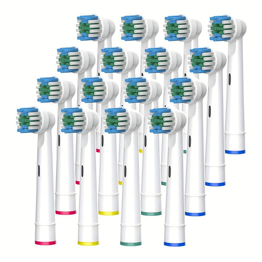 NEW 16 PCS Set Replacement Toothbrush Heads Compatible with Oral-B Pro 500/1000/1500/3000/3757/5000/7000/7500/8000 Electric toothbrushes - Soft Bristles for Gentle Cleaning, Dental Care Essentials, Hygienic Design, Family Den