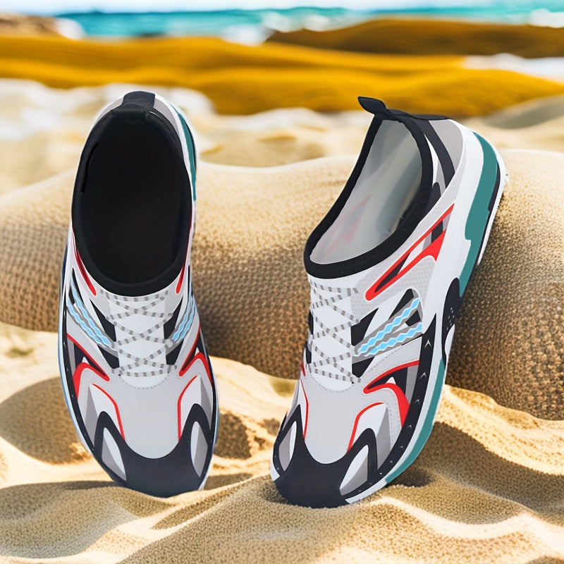 Quick-Dry Water Shoes for Men & Women - Lightweight Breathable Fabric with TPR Sole, Black & Blue Accents - Perfect for Swimming, Beach, Yoga, Camping & Outdoor Activities - Summer Essential, Beach Footwear, Sleek Design, Fle