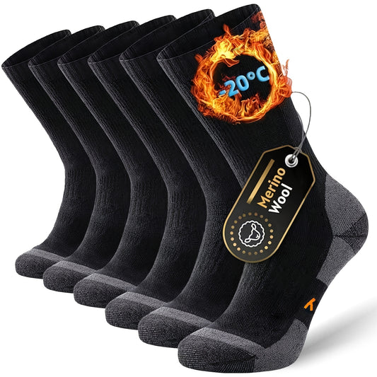 3 Pairs of Women and Men S-XL Size Thermal Socks Wool Socks Thick Warm Winter Socks Crew Socks for Work Hiking Walking Skiing Climbing Snowboard Running and Outdoor Winter Snow Sports Apparel Accessories