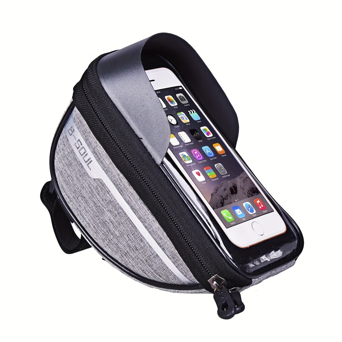 Black and Red Color Bicycle Bag 1L, Top Tube Frame Bag, Handlebar, Mountain Bike, Touchscreen Cycling Bag, Phone Mount, Bicycle Accessories
