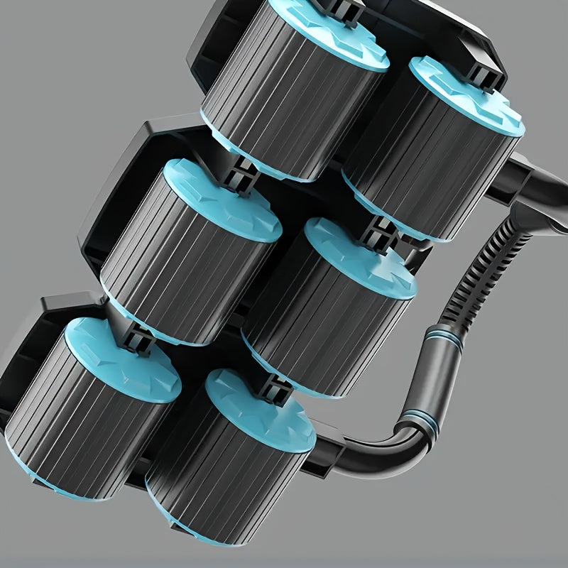 6-Wheels Abdominal Wheel Roller with 8 Elbow Supports And Automatic Rebound, Multi- Layered Anti-Slip Design Home Gym Workouts Exercise Machines for Core Strengthening Fitness (Includes Timer And Kneeling Pad)