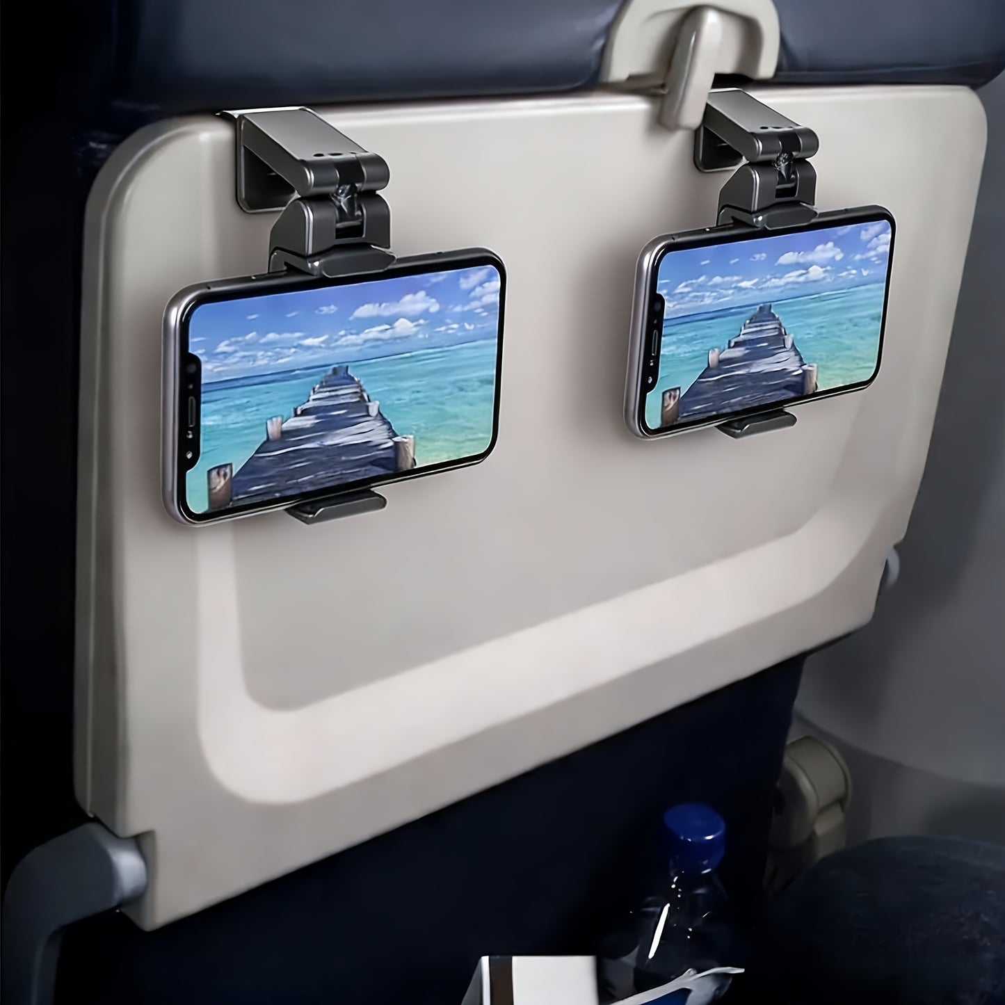 2 PCS Set Airplane Phone Holder with 360° Rotation & Clamp - Heavy-Duty Tablet & Smartphone Stand Compatible for In-car, Desk, Airplane Use - Hands-Free Travel Accessory, Ideal for Aviation Enthusiasts & Gifts (for Car/Deskt