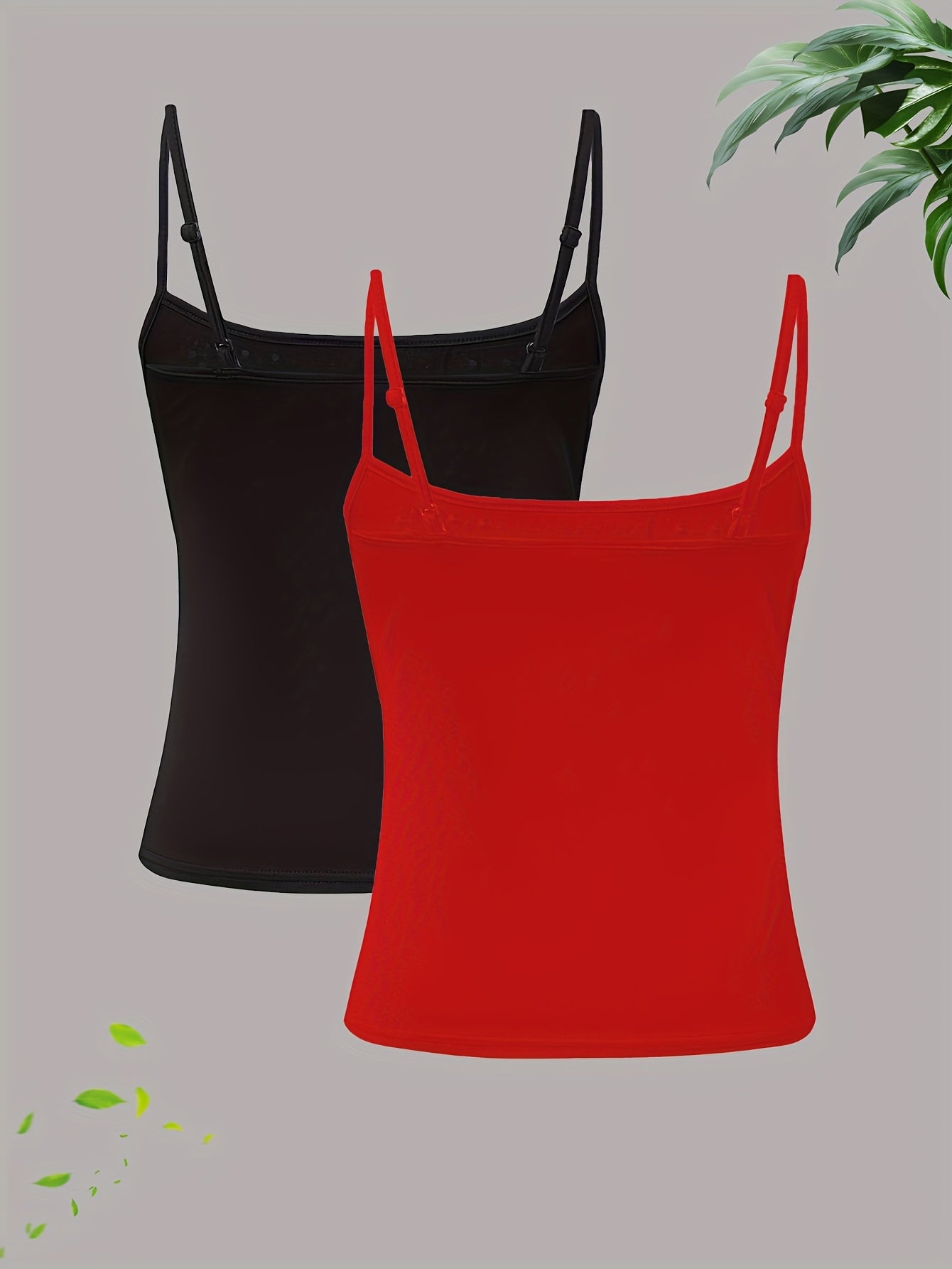 2 PCS Set Elegant Rhinestone-Embellished Strapless Tops - Adjustable Spaghetti Strap Blouses with Sparkling Collar, Semi-Sheer Short Sleeve Shirts (Black & Red) for Parties, Weddings, Prom - Machine Washable Polyester