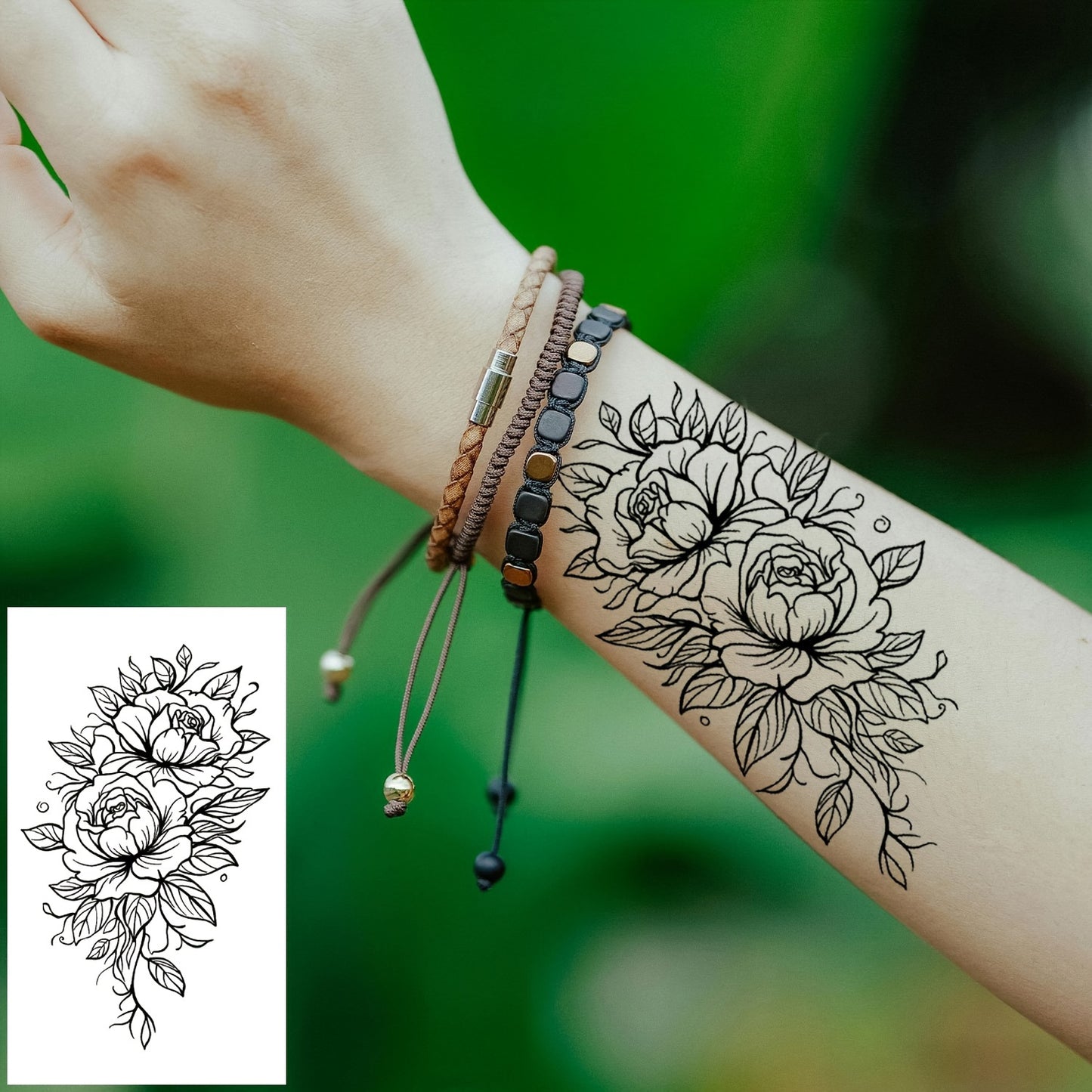 30 SHEETS Set Temporary Tattoo Stickers, Black Butterfly Feather Wind Chime Wings Planet Spider Guitar Flower Heart Pattern Tattoo Stickers, Body Wrist Collarbone Art Waterproof Fake Tattoo Stickers Suitable for Women, Tempor