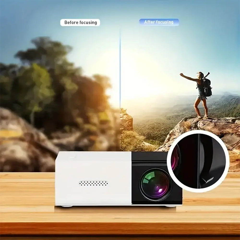 Portable Home Cinema Projector, Mini Projector Portable, Easy Setup for Indoor Office Events and Parties, Christmas Gift, Children's Gift, Birthday Gift, Compatible With USB/SD/AV/HD And Other Devices