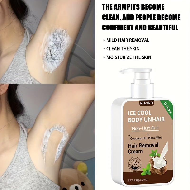 Use Once For, Sustain Smooth 6 Months, Instant Hair Removal, 150G Coconut, Non Irritating to The Skin, Smooth And Residue Free Semi Permanent Hair Removal, Used for Hair Removal on The Face Lips Armpits Legs Arms And Private