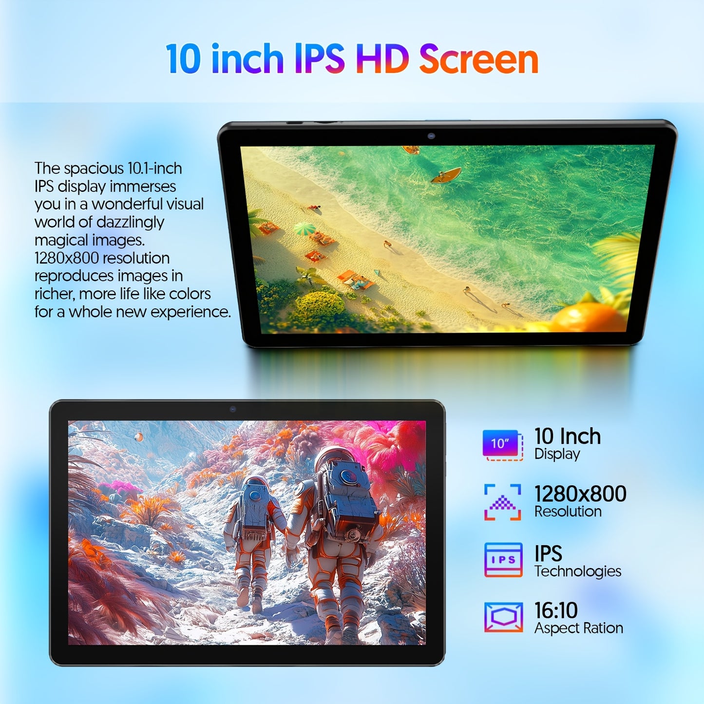 Android Tablet with Keyboard, Android 15 Tablet 10 Inch with 12(3+9)GB+64GB, 1TB Expand, 4-Core, 6000mAh, 2.0MP+8.0MP Dual Camera 5G WiFi6, 1280x800 HD Touchscreen