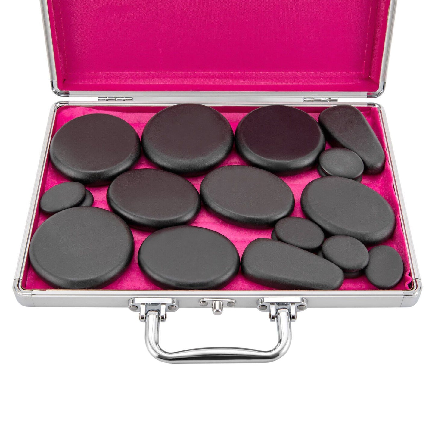 NEW Upgraded Pro 18 PCS Set Hot Stones Massage Set Natural Volcanic Rocks Portable Massage Stone Heater Kit Full Body Therapy Treatment Pain Relief Massage Set Relaxation Health Care Supplies