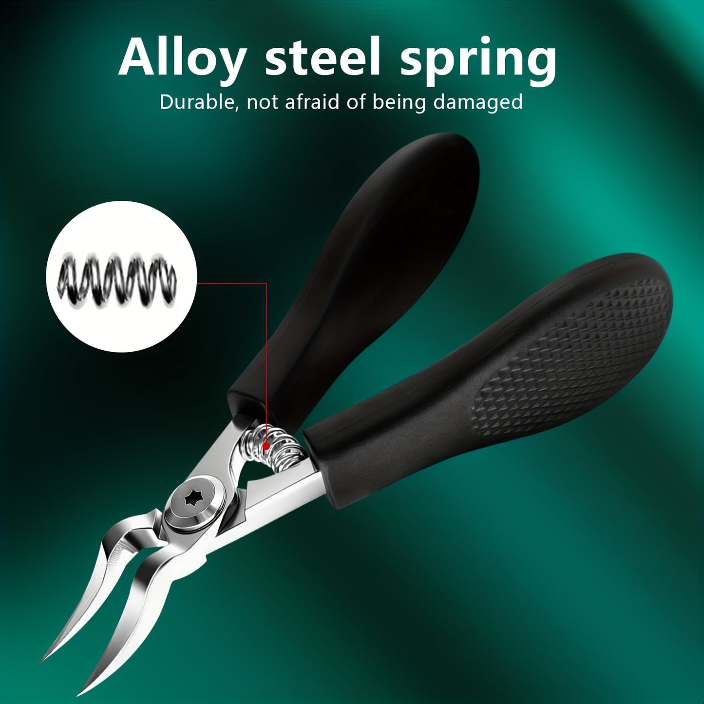 Heavy-Duty Stainless Steel Toenail & Fingernail Clipper for Thick/ Nails - Professional-Grade Curved Blade with Sharp Elongated Tip, Thickened Nail Care Tool for Adults, Elderly, Men & Women (Foot & Hand Trimmer)