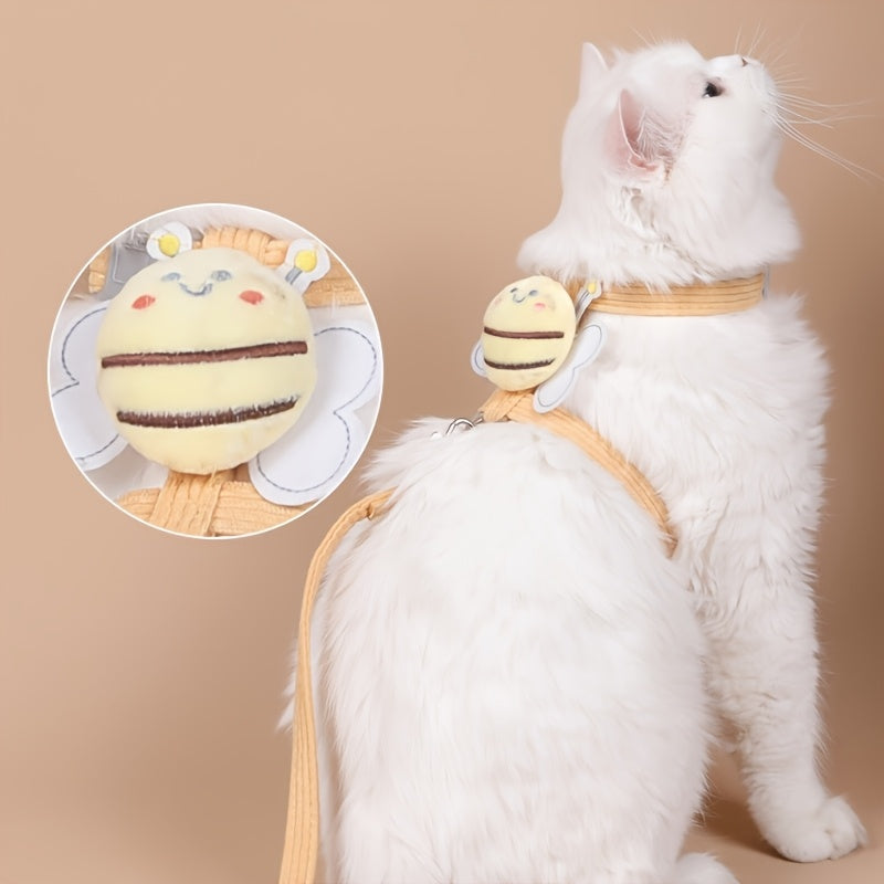 Escape-Proof Cat Harness Vest Cat Leash Chest Strap Set Anti-break Out Special Leash Adjustable Chest Back Cat Leash