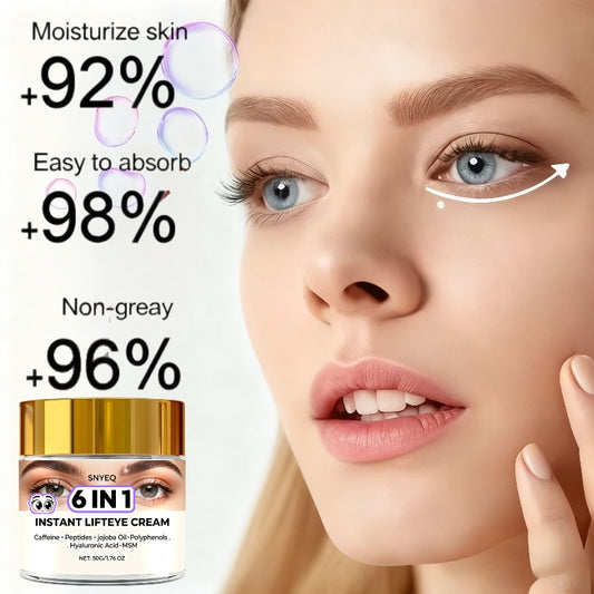 50g/1.76oz Instant Wrinkle Cream - 6-in-1 Formula with Caffeine, Collagen, Hyaluronic Acid, Peptides & Multipeptide Complex - Hydrating Moisturizer for Face, Forehead, Cheeks, Lips Lines - Visible Smoothing Effect for