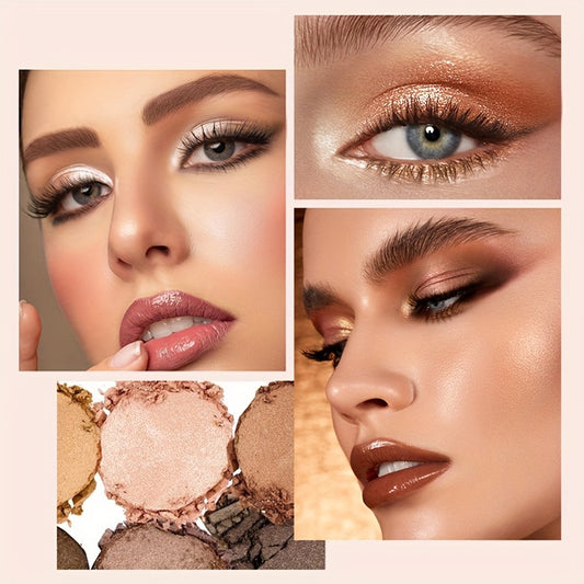 Full Set 6-Color Multifunctional Eyeshadow Pencil Set | Waterproof Metallic and Matte Eyeshadow Sticks, Multicolor Highlight Eyeliner, Long-Lasting High Glitter and Neutral Brown Eyeshadow Crayons, Ideal for Christmas, Annive
