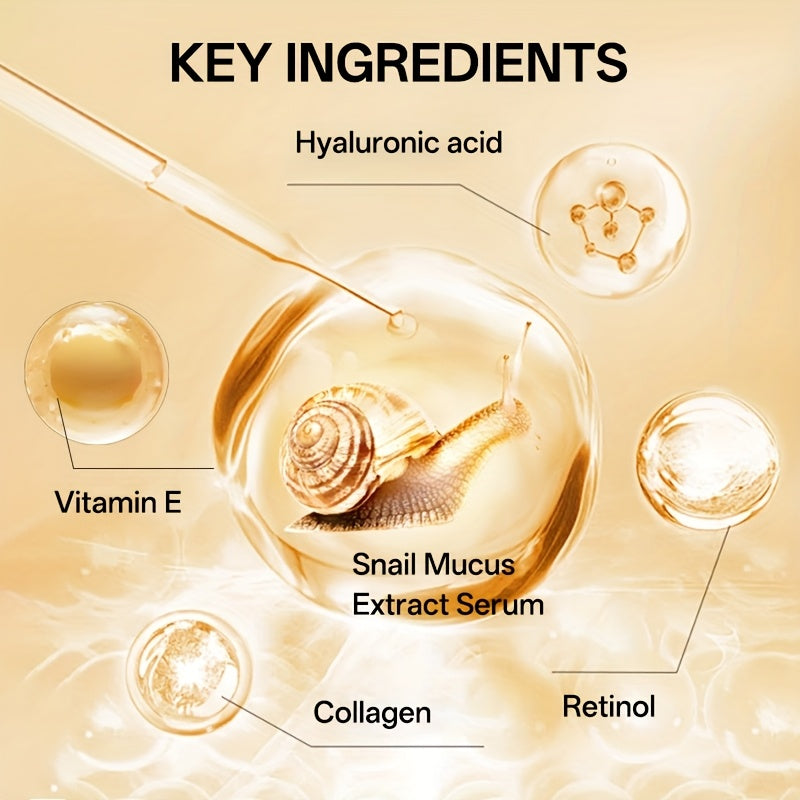 Korean Snail Collagen Hydrating Cream, Tightening And Lifting, Deeply Hydrating, Illuminating, Makes Skin Appear Younger And More Radiant, Includes Hyaluronic Acid, Retinol, Vitamins C And E, Refreshing And Non-Oily, Appropri