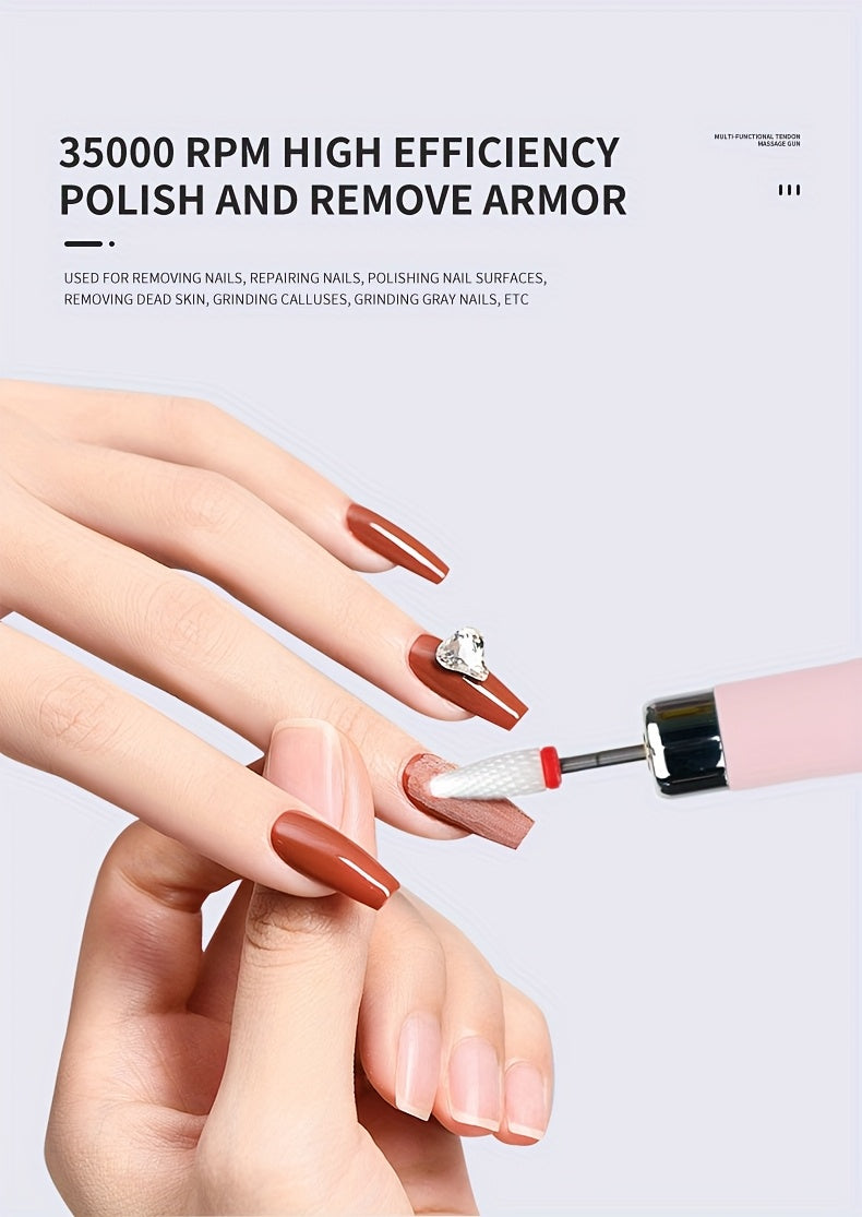NEW Arrivals Electric Nail Drill Machine Full Set Professional with Drill Bits & Sanding Bands, Cordless Electric Nail File for Acrylic Gel Nails, Manicure and Pedicure Kit for Grinding Polishing Trimming