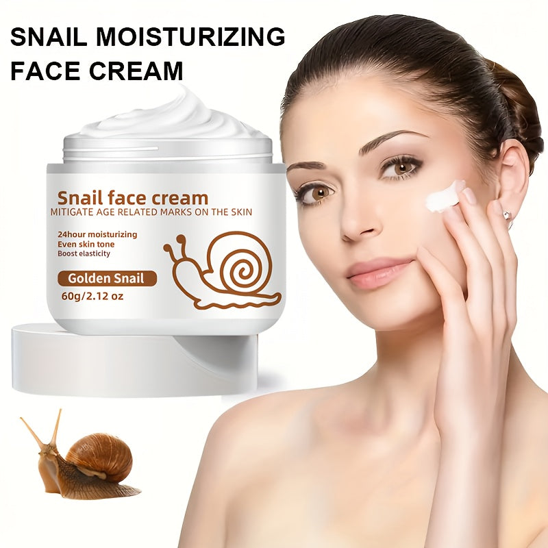 NEW 60G/ Snail Facial Cream Provides a Light Hydration Suitable for All Skin Types, Featuring a Gentle Feel And a Thick, Consistency That Is Neither Sticky Nor Heavy, Giving The Skin a Youthful Appearance
