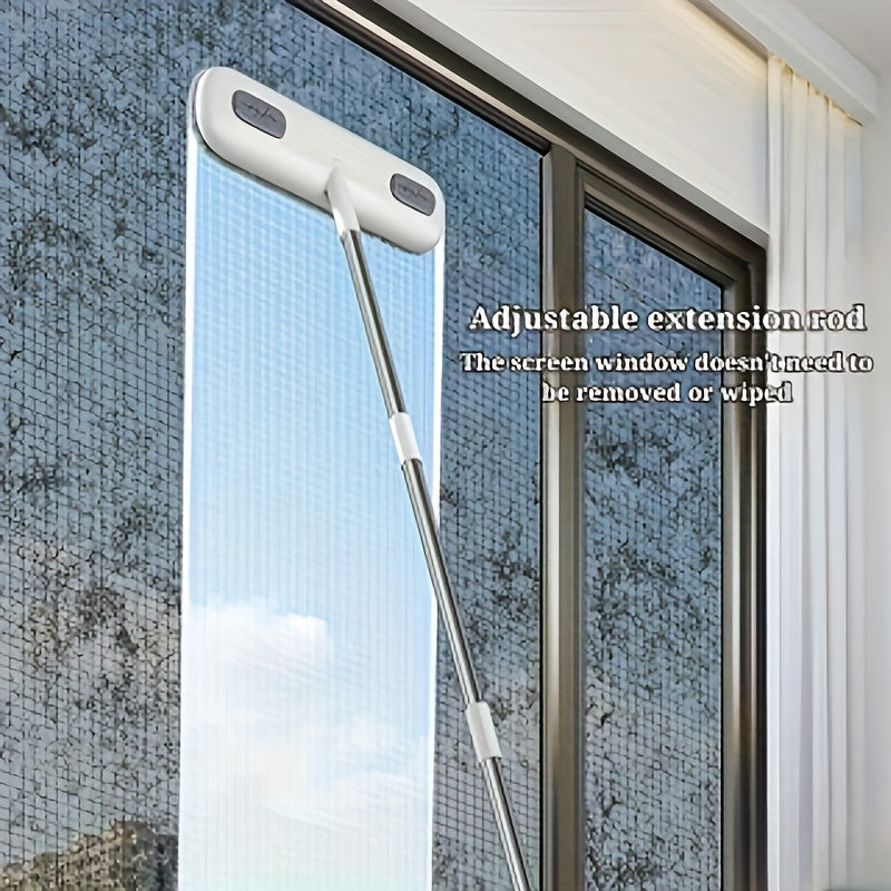 Magic Window Cleaning Brush, Retractable Handle Screen Cleaner, Reusable Pet Hair Remover, Household Cleaning Tool, Cleaning Supplies, Cleaning Accessories,  Home Maintenance, Window Cleaning, Compact Design, Ergonomic Handle