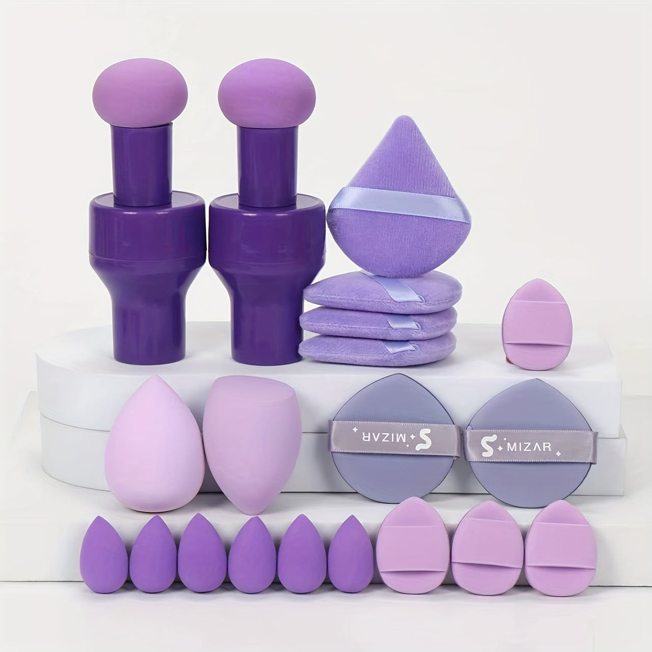 20 PCS Set Marshmallow Set, 2 Cushion Puffs & 4 Loose Powder Puffs & 4 Makeup Sponges & 6 Makeup Sponges & 4 Cushion Puffs, Beauty Makeup Sponge Mixed with Bb Cream, Foundation, Concealer, Especially Suitable for Covering Loc