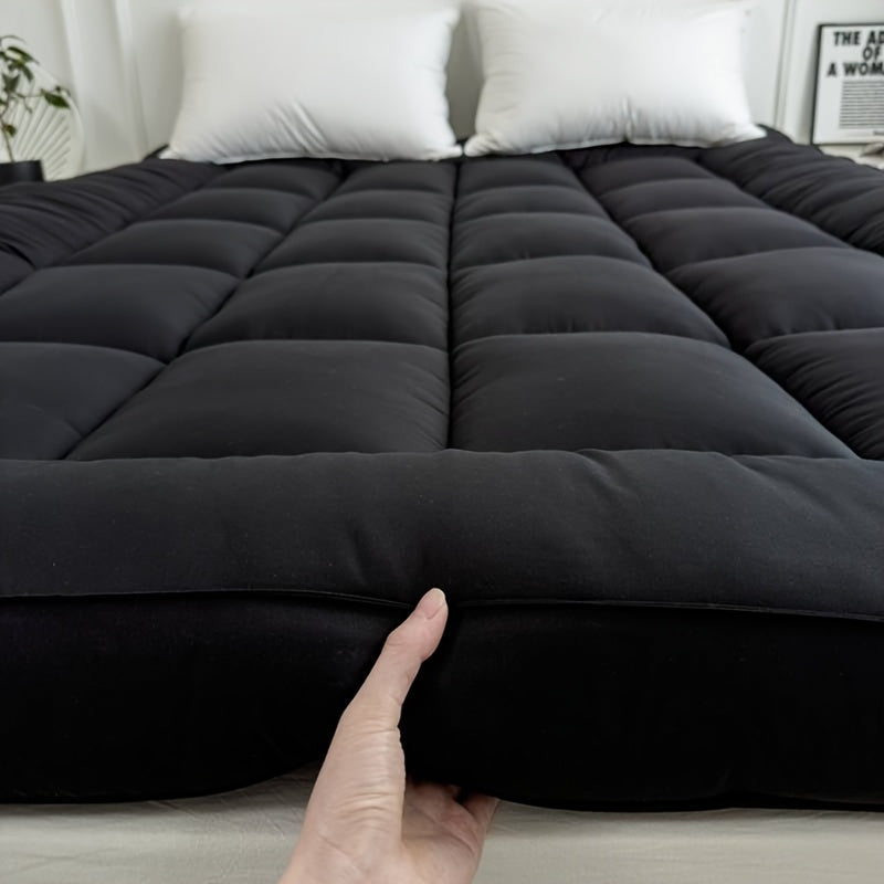 NEW White/Black/Blue/Gray Color Home Hotel Quality Mattress Topper 10cm / 4 inch Thick Filling with Elasticated Straps in Single, Small Double (4Ft), Double, King, Super King Size Bedding Supplies