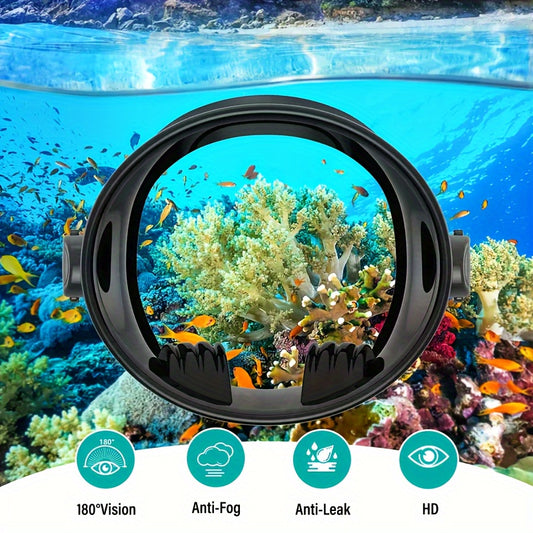 Blue/Black Color Classic Design Round Snorkel Mask, Frameless Wide View Silicone Snorkeling Mask for Swimming Snorkeling Diving Summer Beach Swimming Accessories