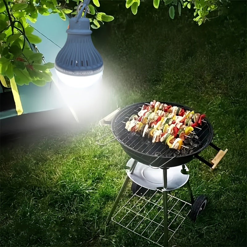 USB Powered LED Bulb with Switch, Portable Camping Light, 3-Color Dimmable Emergency Light with Hanging Hook for Tents, Outdoor, BBQ, Fishing & Repairs