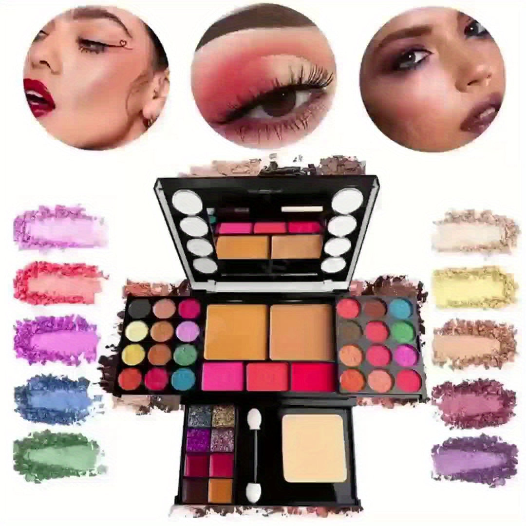 37 PCS Set Ultimate Makeup Set: Eyeshadow Palette, Blush, Lip Gloss & Contour Kit with Applicators - for Beginners, Includes Brown, Berry, Coral & Blue Tones for Women