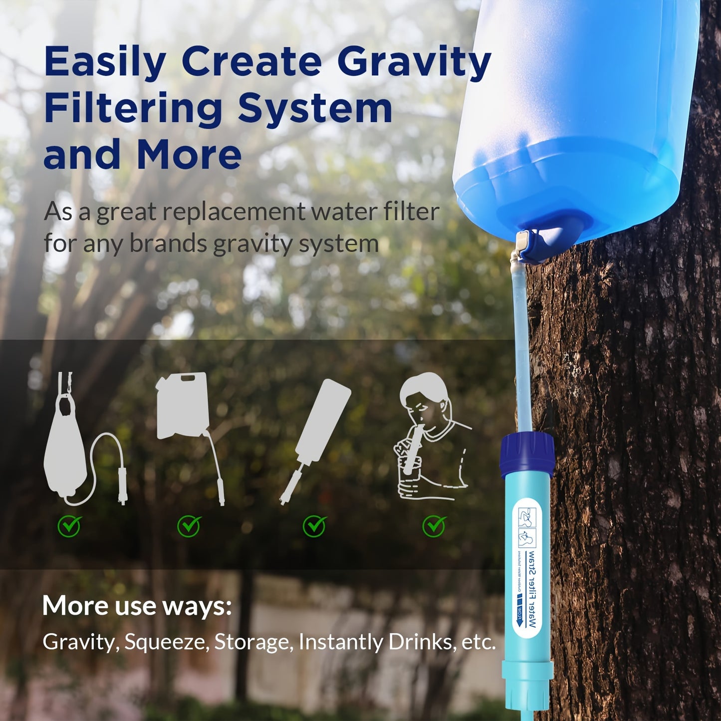 2pcs/4pcs, Emergency and Survival Outdoor Mountain Hiking Camping Kayak Personal Water Filter Straw Mini Water Purifier Survival Gear for Hiking, Camping, Travel and Emergency Preparedness
