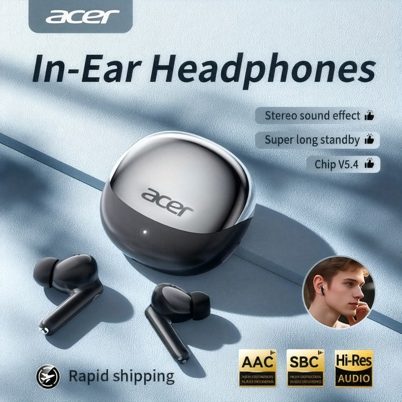 Original Acer Official Genuine Product] In-Ear Design | TWS Wireless Earbuds | Stereo | Deep Bass | Low Latency for Calls | Comfortable Fit (For Study/Business/Sports/Running/Fitness) | Portable Design | Multi-Device Compatib
