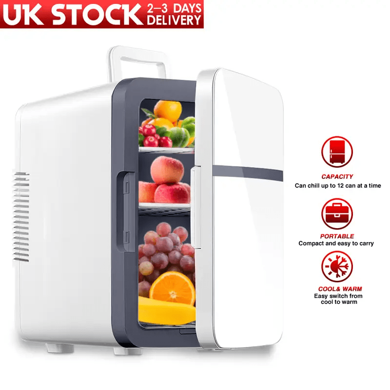 10L Portable Mini Fridge for Travel Outdoor Camping  Bedroom, Freezer Cooler and Warmer, Compact Design with Low Noise,  Food & Drink, Perfect for Small Spaces, Mini Refrigerator