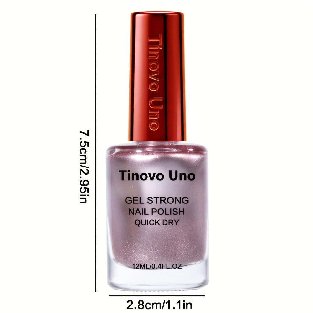 NEW Metallic Mirror Rose Golden Nail Polish 12Ml, High Gloss, Naturally Air-Dry Fast, Cyberpunk Style Metallic Nail Polish, Suitable for Various Festive Parties, Creating a Luxurious Metallic Manicure