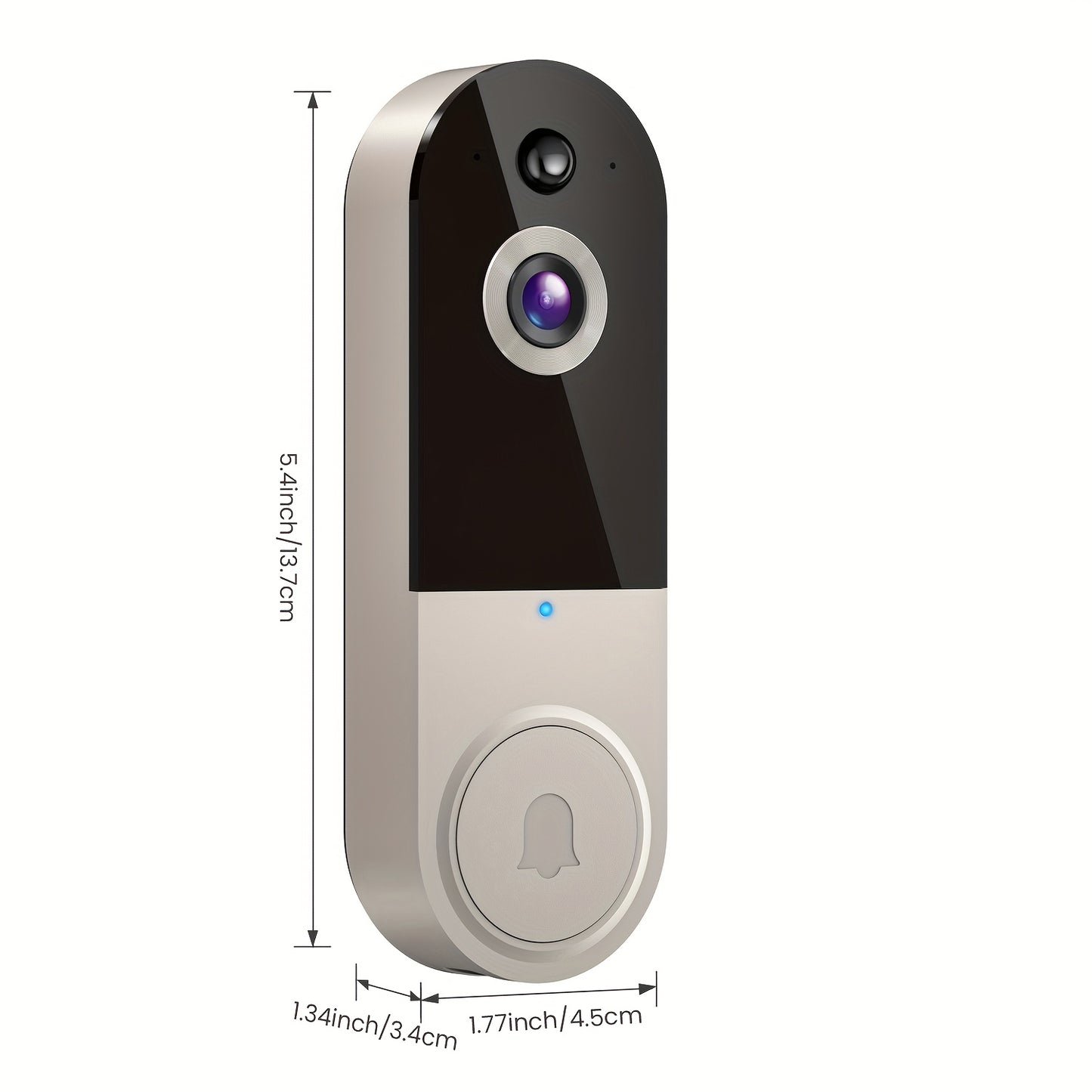 2K Wireless Video Doorbell Camera, AI Human Detection, Night Vision, Instant Alert, 2-Way Audio, 2.4G WiFi, Rechargeable Battery, Cloud Storage, Video Doorbell Camera Wireless (Without Receiver)