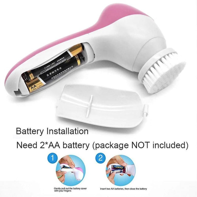 NEW Arrivals 5-in-1 Multi-Functional Facial Cleansing Device - Electric Facial Cleansing Brush - Used for Exfoliation, Skincare - Women's Rotating Cleaning Tool - Battery Powered Skin Care Supplies