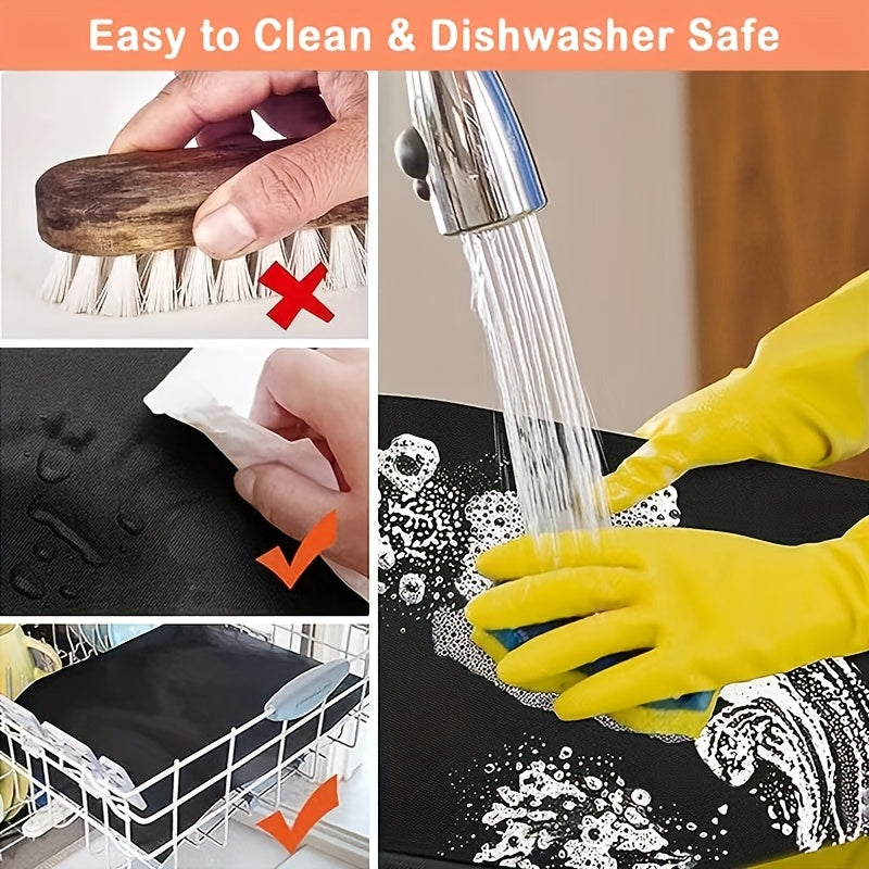 2 PCS Set Non-Stick Oven Liners Made of Teflon, Measuring 15.75 by 32.99 cm, Reusable And Durable, Suitable for Electric, Gas, Microwave, Toaster Ovens, Grills, And Baking - Essential Kitchen Cleaning Tools