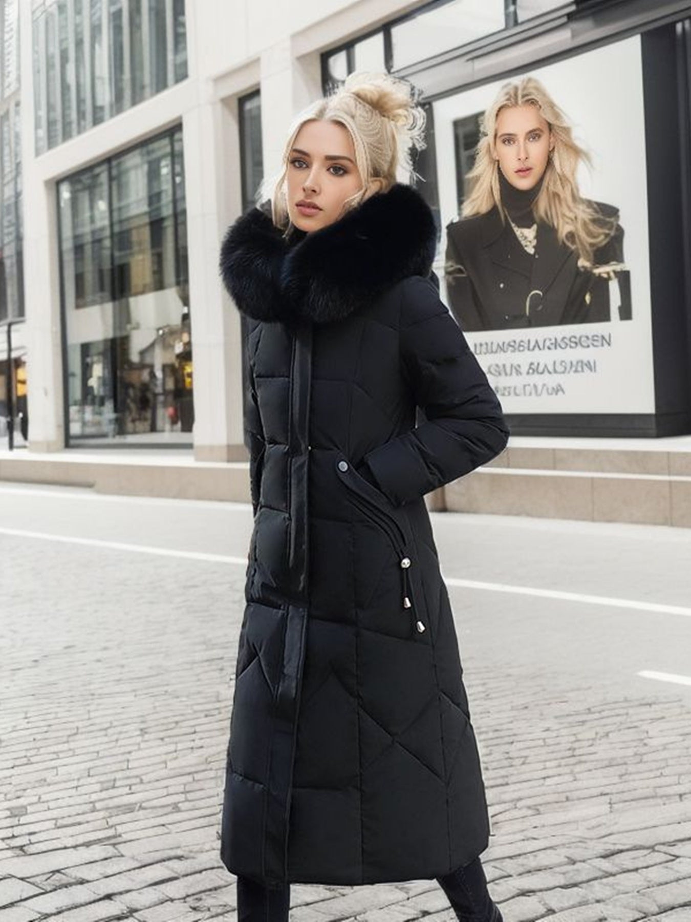 New  5 Colors Women's Heavyweight Longline Parka Coat - Oversized Fit, Hooded, Multi-Button Front, Pockets, Work-Ready Winter Jacket UK Warehouses Supplies