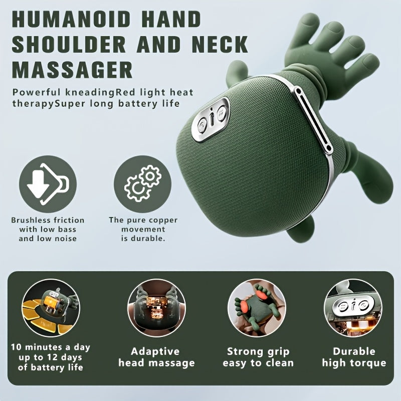 Multi-functional Shoulder And Neck Massager, Full-body Massage Device with Heating Function, Effectively Relieves Fatigue And Relaxes Muscles, Massages Shoulders, Back, And Legs, Comfortable Electric Acupoint Massager, USB Ch