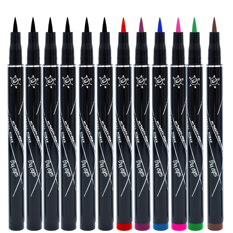 12pcs Set Liquid Eyeliner Pens - Long-Lasting, Waterproof, Smudge-Resistant, Multi-Color Options (Green, Purple, Pink, Orange, Yellow, Red, Brown, ) - Easy Application For Everyday & Special Occasions, Eyeliner For Eyebrows,