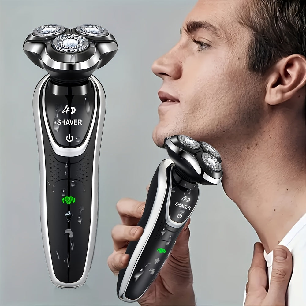 NEW Men's Electric Shaver, Wet & Dry Rechargeable Shaver with Magnetic Blades, USB Charging, Hair Trimmer, Grooming Kit - Men Grooming Tools  Ideal Father's Day Gift for Dad, Husband, or Male Friends