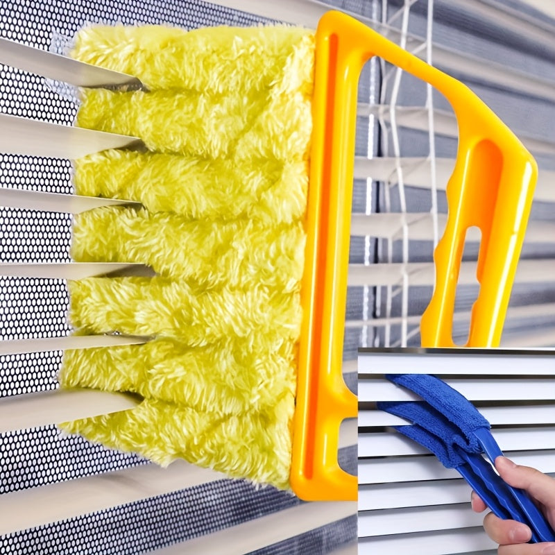 2 PCS Set Microfiber Blind Cleaner Kit - Reusable Crevice Brush for Vents/Windows/Curtains - Washable Household Tool Home Office Cleaning Tools Sets