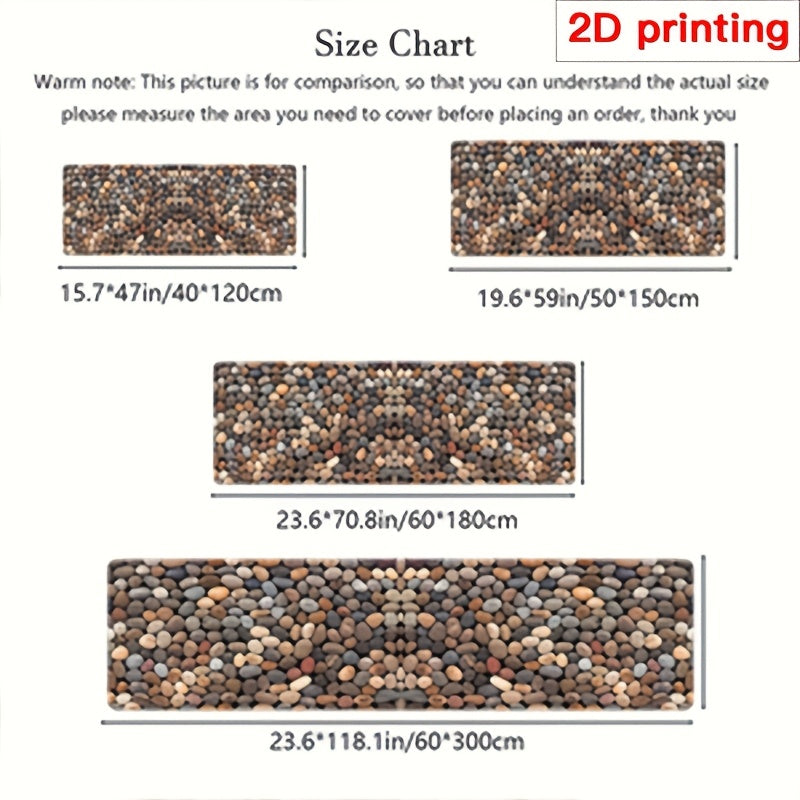 High-end Pebble Print Pattern Design Carpet - Crystal Velvet Material Rectangular Rug, Machine Washable, Suitable for Kitchen, Bathroom, Living Room, Corridor, Washing Machine Room and Other Home Decorations, Four Seasons Un