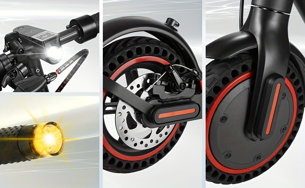 8, 5-inch Adult Folding Electric Scooter With LED Display Screen, Motor Power Range Of 350W, A-grade 10, 4Ah Lithium Battery, 3 Speed Modes, 15-30 Mile Range And 120kg Load, With Car Lock