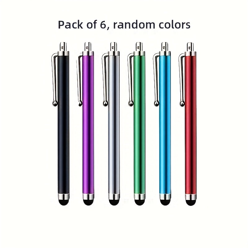 NEW Arrivals 6 Pack Set of Universal Stylus Pens: Compatible with iPad, iPhone, and Samsung Touch Screens Computer Accessories Tools Sets For Home and Office Supplies