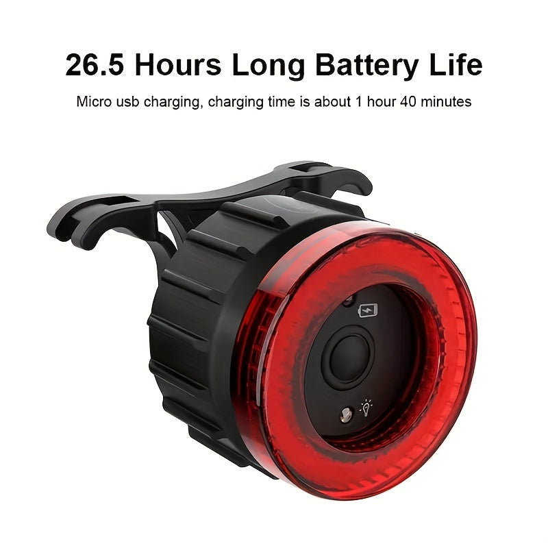 NEW  Smart Bike Rear Light, Auto Start Stop Brake Sensing LED Charging Cycling Smart Bicycle Taillight Bicycle Lighting Accessories Sports Supplies