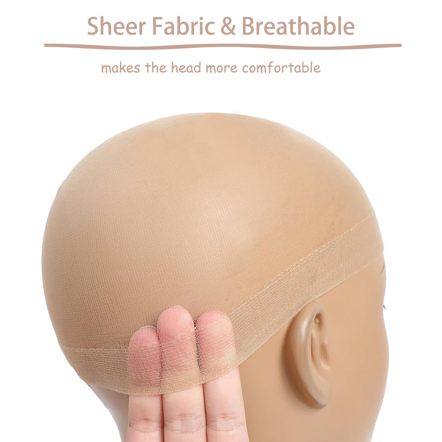 2pcs Invisible Wig Caps Ultra Soft Breathable Stretchable Neutral Nude Quality Wig Caps for Comfortable Wear Perfect for Hair Styles and Creative Looks