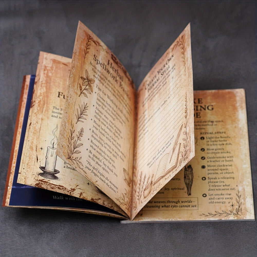 77-Pages Witchcraft - Witch's Grimoire Book of Shadows Kit with Moon Phases, Herbal Lore, Spells & Gothic Dark Academia Design - Perfect for Modern Witches, Wiccans, And Spiritual Seekers, Mystical Cover Design