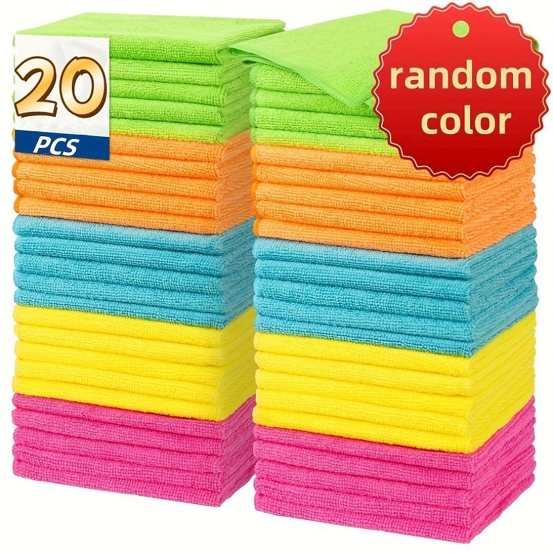 51/40/31/20/14 PCS Set Microfiber Cleaning Cloth Cleaning Rags for Household, Kitchen, 5 Random Colors Mixed Package Unspecified Color Green/Blue/Yellow/Orange/Pink